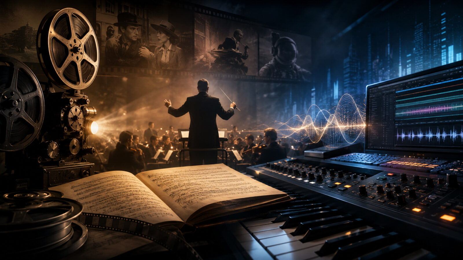An image depicting the evolution of film music